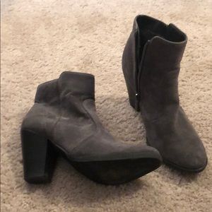 Grey Heeled Booties zip up